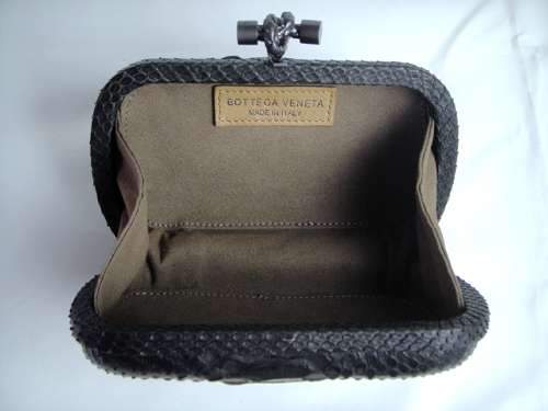 Bottega Veneta Clutches New Knot 8651 Black Snake